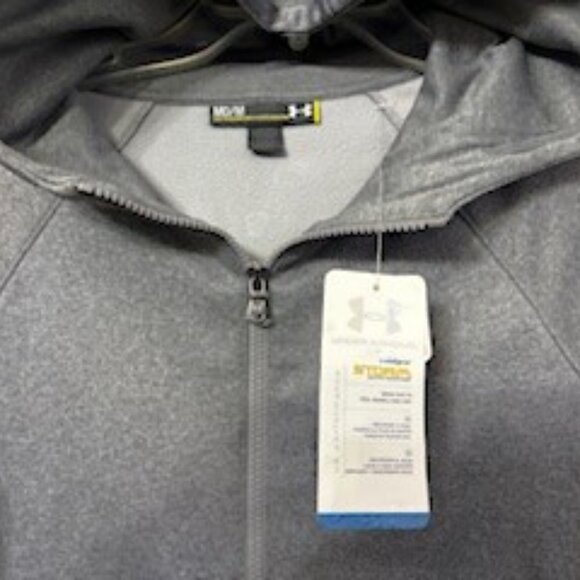 Under Armour 'Storm Coldgear' gray zip closure hooded jacket NWT Size M - Picture 8 of 9
